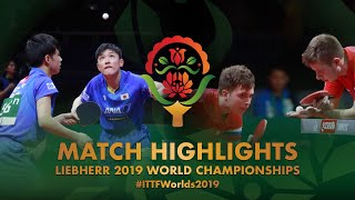 【動画】IVONIN Denis・シドレンコ VS 張本智和・木造勇人 2019 世界選手権 ベスト64