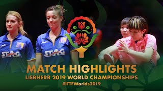 【動画】陳夢・朱雨玲 VS BUSATLIC Belma・HADZIAHMETOVIC Emina 2019 世界選手権 ベスト64