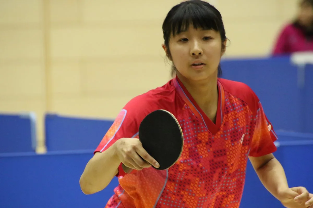 写真：世界選手権1次選考会での出澤杏佳（大成女子高）/撮影：ラリーズ編集部