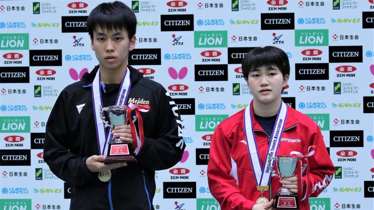 卓球日本代表への登竜門　全日本ジュニア女子は大藤が連覇　男子は濵田が初優勝