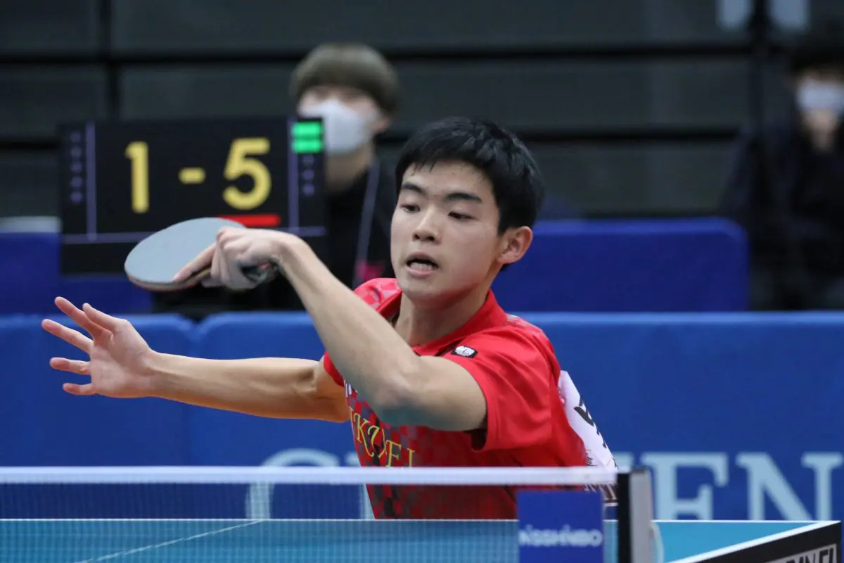 写真：3回戦では笠原弘光（シチズン時計）に勝利した野田颯太（育英高）/撮影：ラリーズ編集部