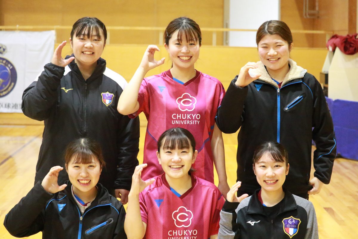 写真：女子団体3位の中京大学B/提供：東海学生卓球連盟