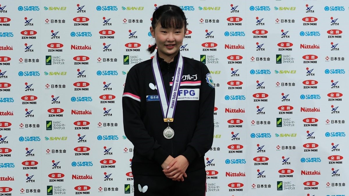 2種目メダル獲得の張本美和、目標は「自分が有利に進められるように」＜全日本卓球2022＞