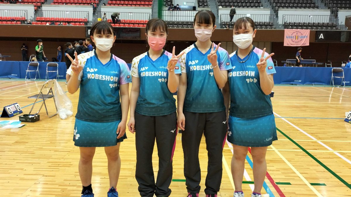 神戸松蔭女子学院大、オールストレートで3年ぶりの団体優勝＜卓球・関西学生新人大会＞