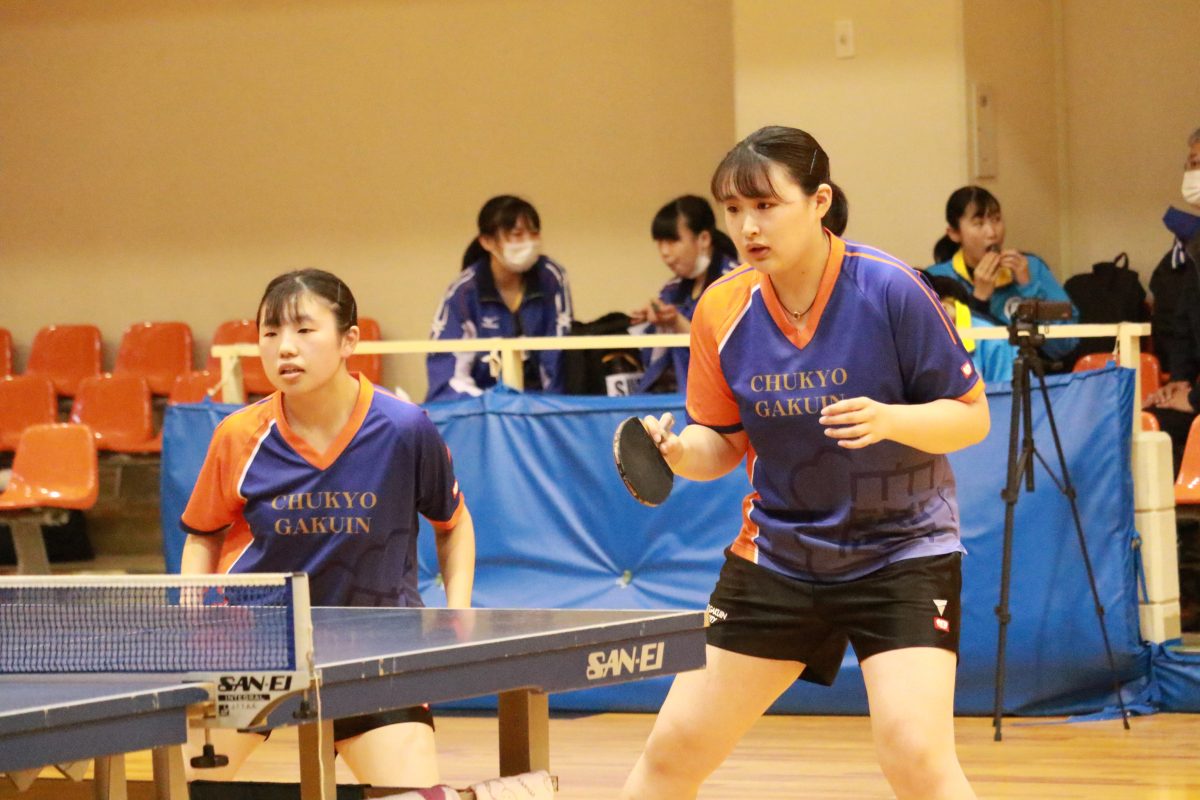 写真：川畑葉那/三村彩華（中京学院大学）/提供：東海学生卓球連盟