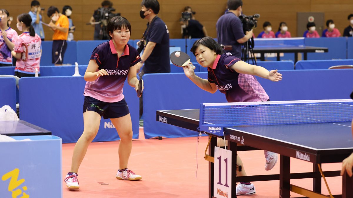 近畿ベスト4・滋賀学園、ストレート勝利で好発進　女子学校対抗1回戦➂＜卓球・インターハイ＞