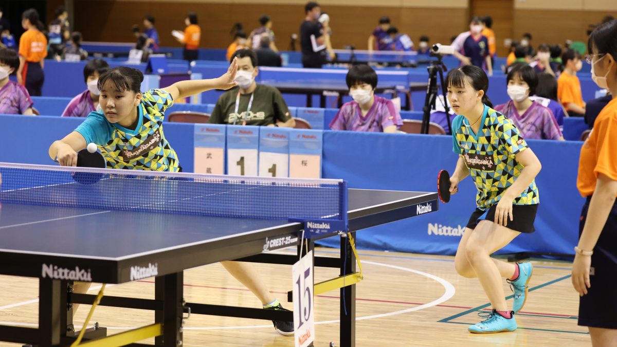 愛知県代表・桜丘、複で粘り強さを見せ3回戦に進出　女子学校対抗2回戦➀＜卓球・インターハイ＞