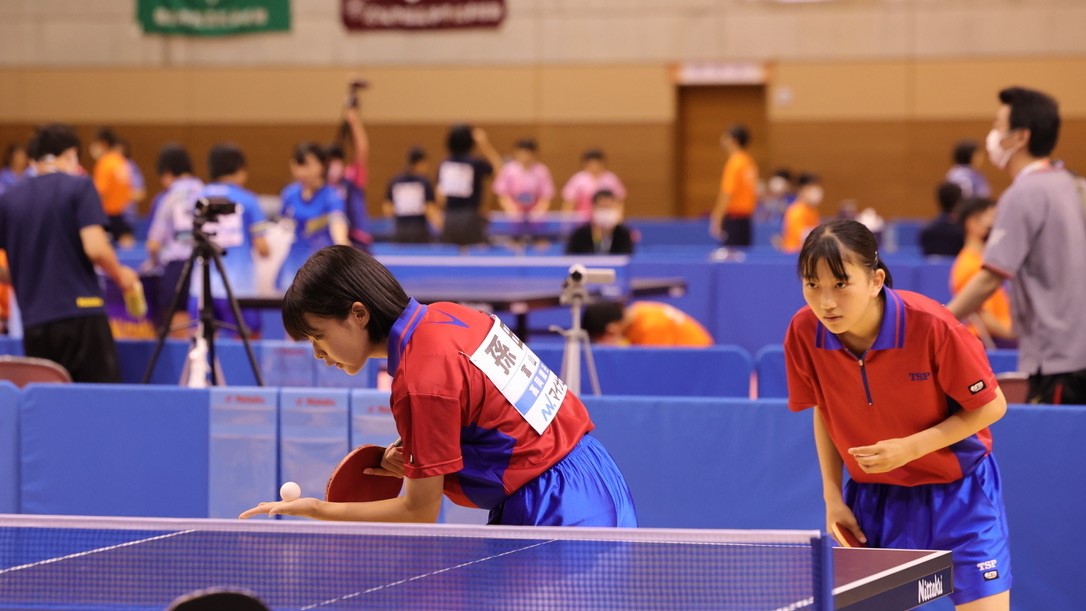 高岡龍谷・山本/孫田ペア、滋賀学園・西脇/石田ペアが2回戦進出　女子ダブルス1回戦②＜卓球・インターハイ＞