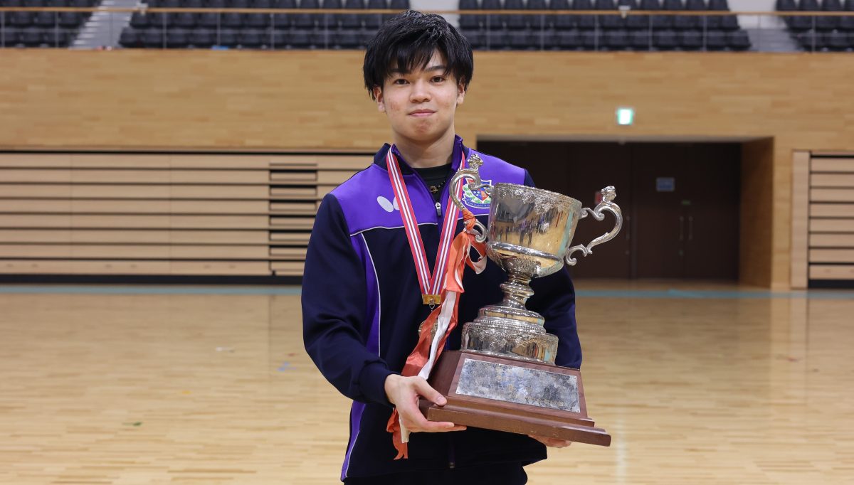 愛工大・田中佑汰が初優勝　早稲田大・黒野葵衣が2連覇果たす＜卓球・全日学2022＞