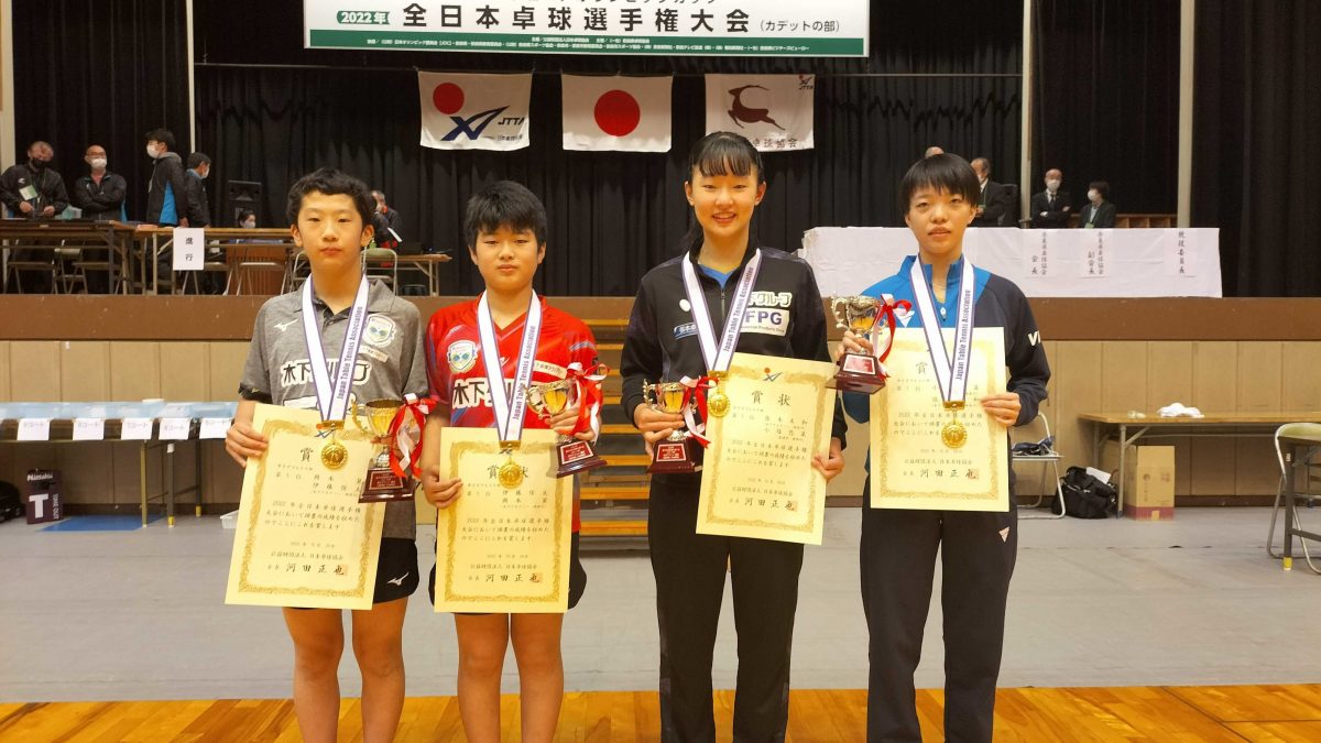 2022年全日本卓球選手権大会（カデットの部）