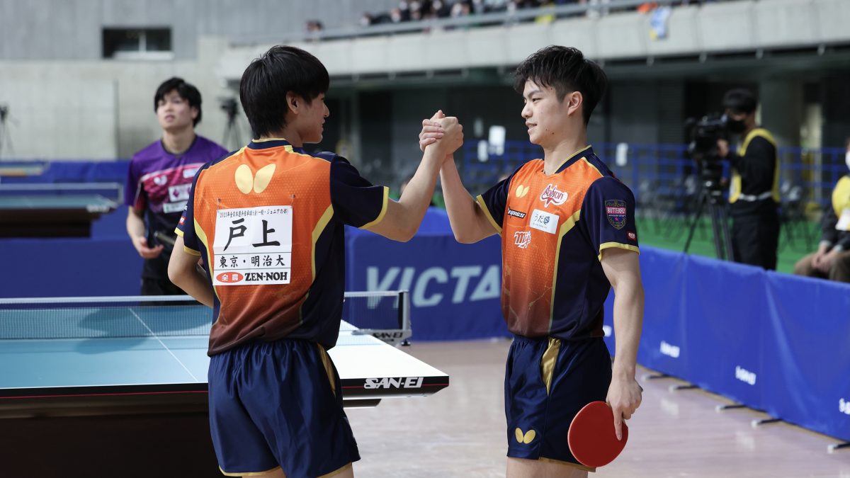 前回王者・宇田/戸上ペア、篠塚/田中との激戦制す　張本/森薗らも勝利＜全日本卓球2023男子複4回戦＞