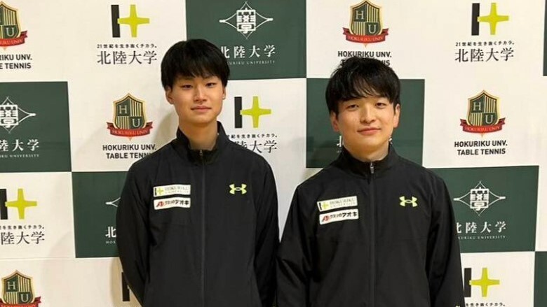 北陸大学の川田と宮崎、卓球競技唯一のUNIVAS AWARDS入賞「サポート面でも貢献できるように」
