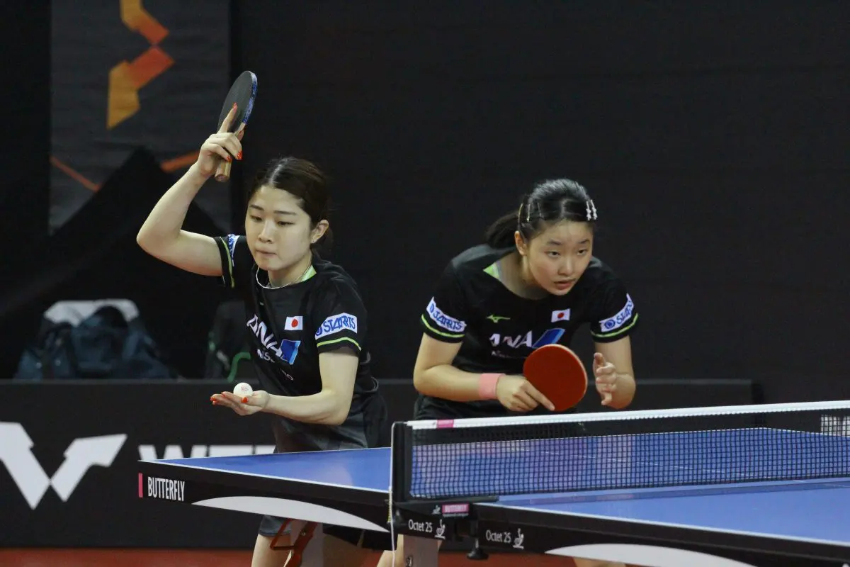 写真：張本美和（木下アカデミー）/安藤みなみ（トップおとめピンポンズ名古屋）/提供：WTT