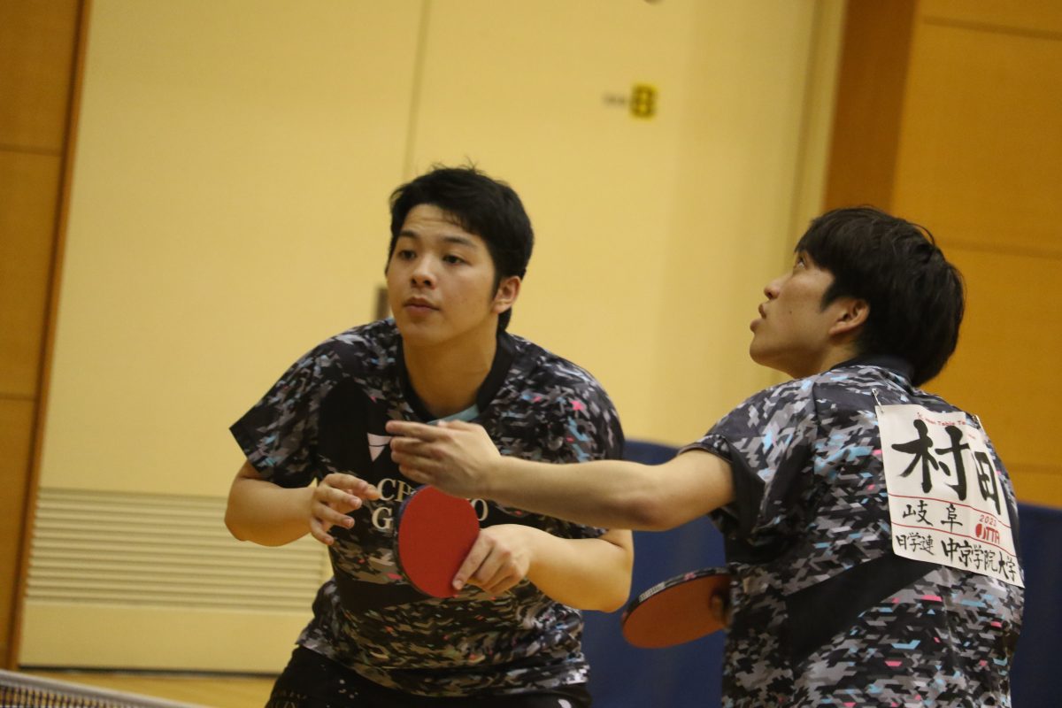 写真：村田隼輝/佐々木駿成（中京学院大）/提供：東海学生卓球連盟
