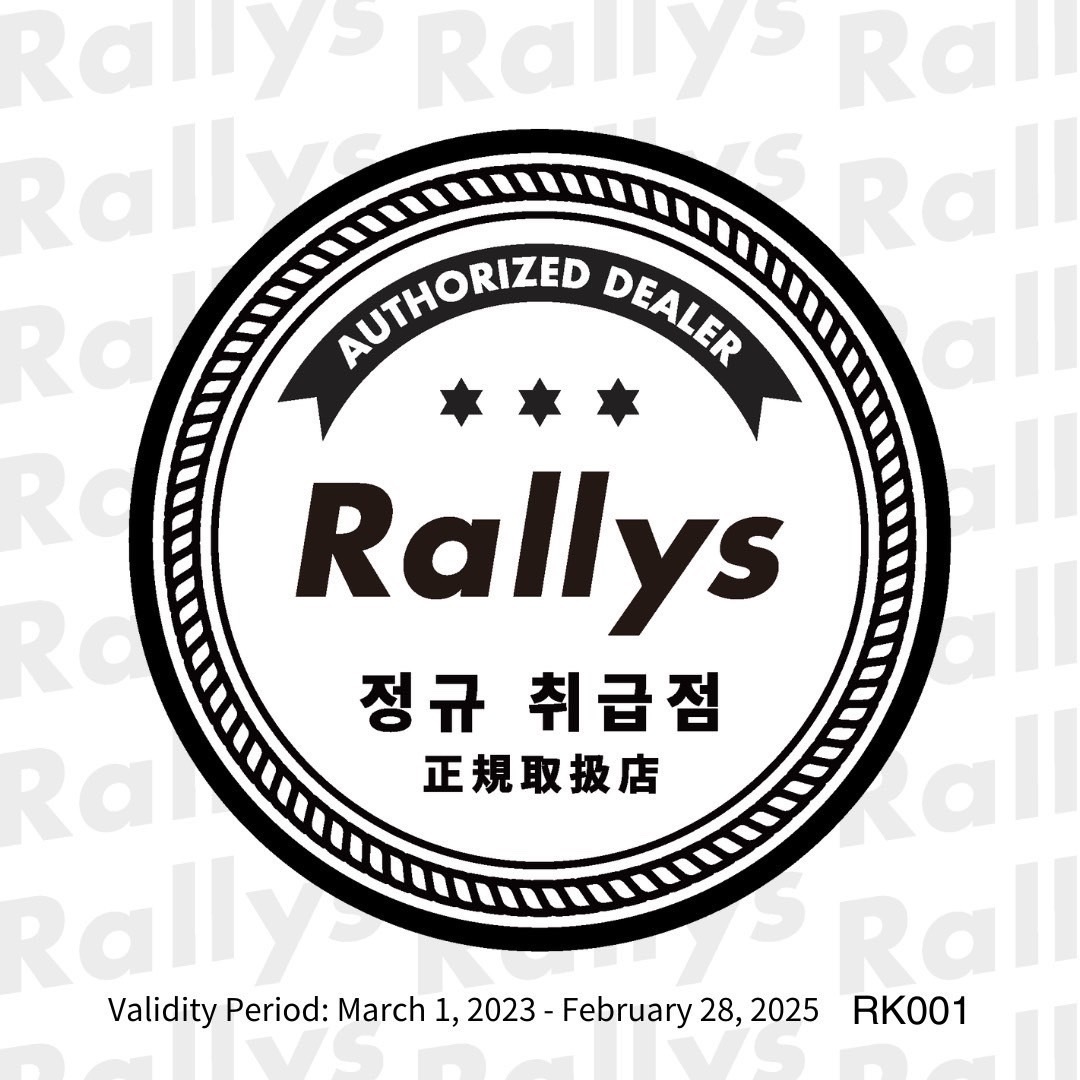 写真：Rallys正規販売店の認証/提供：ピンポンドリームアース