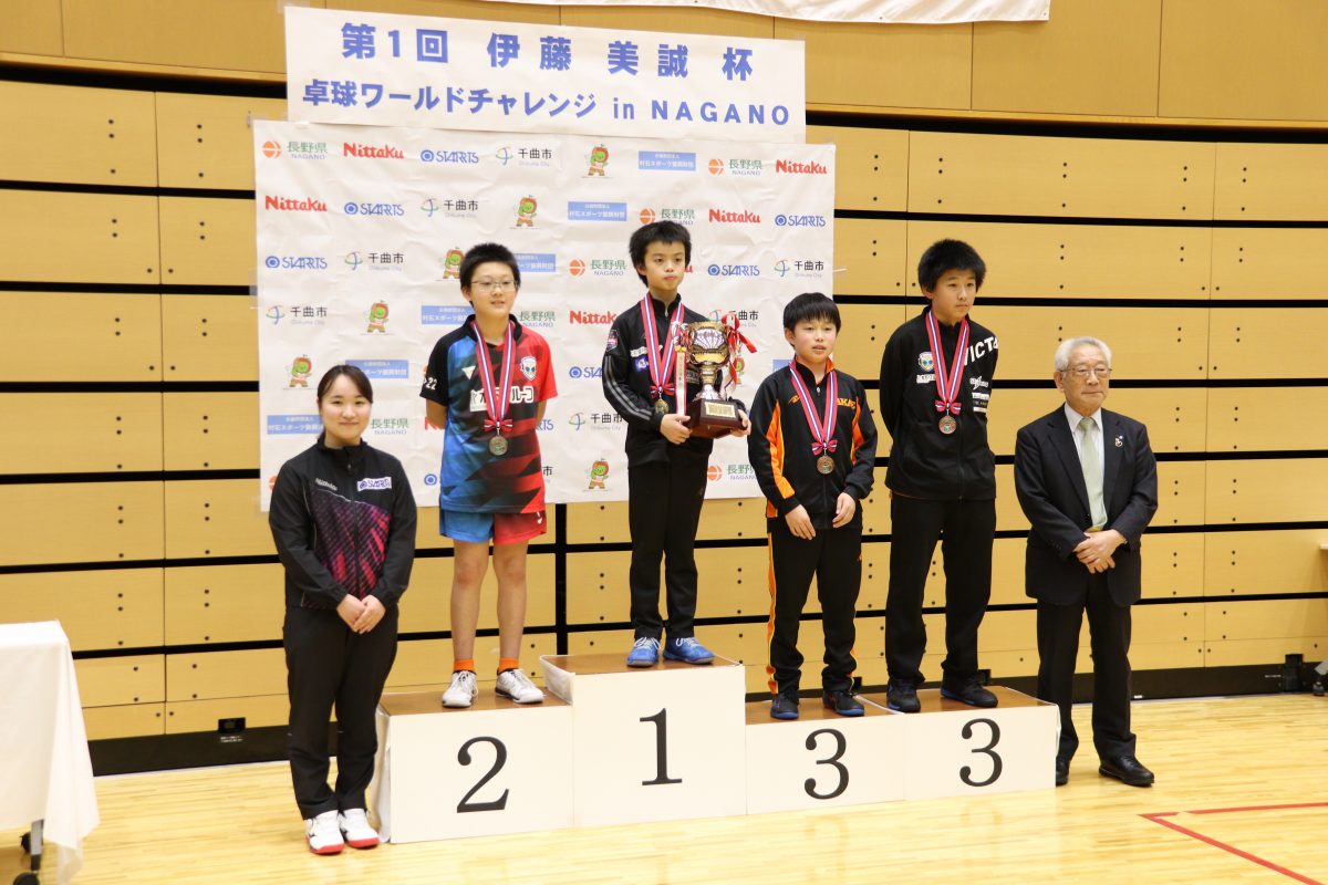 写真：男子カデット入賞者/提供：長野県卓球連盟