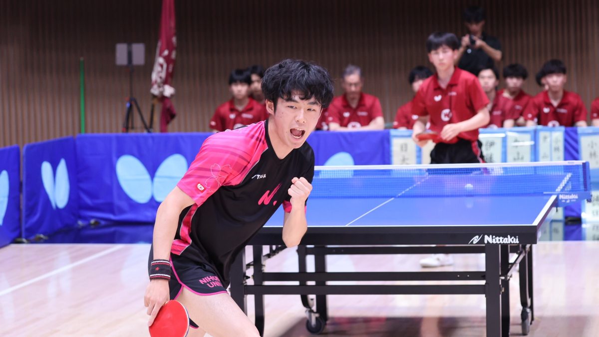 日本大、ラストまでもつれる熱戦で早稲田大下し全勝キープ＜2024年春季関東学生卓球リーグ4日目・男子1部＞