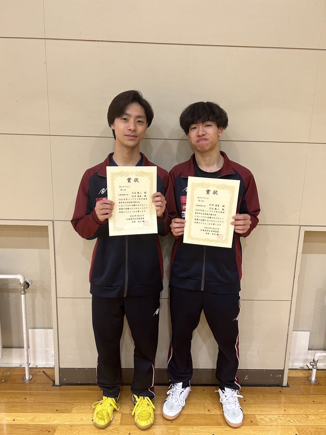 写真：大谷龍二/松井海聖（札幌国際大）/提供：北海道学生卓球連盟