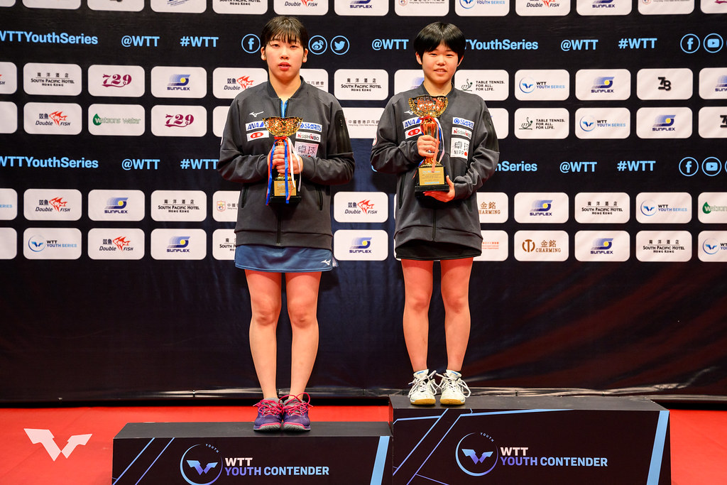 写真：U15女子シングルス表彰式/提供：WTT