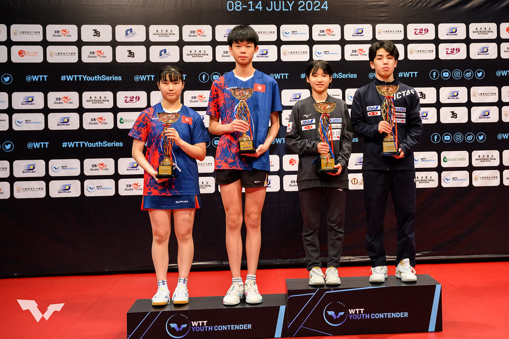 写真：U15混合ダブルス表彰式/提供：WTT