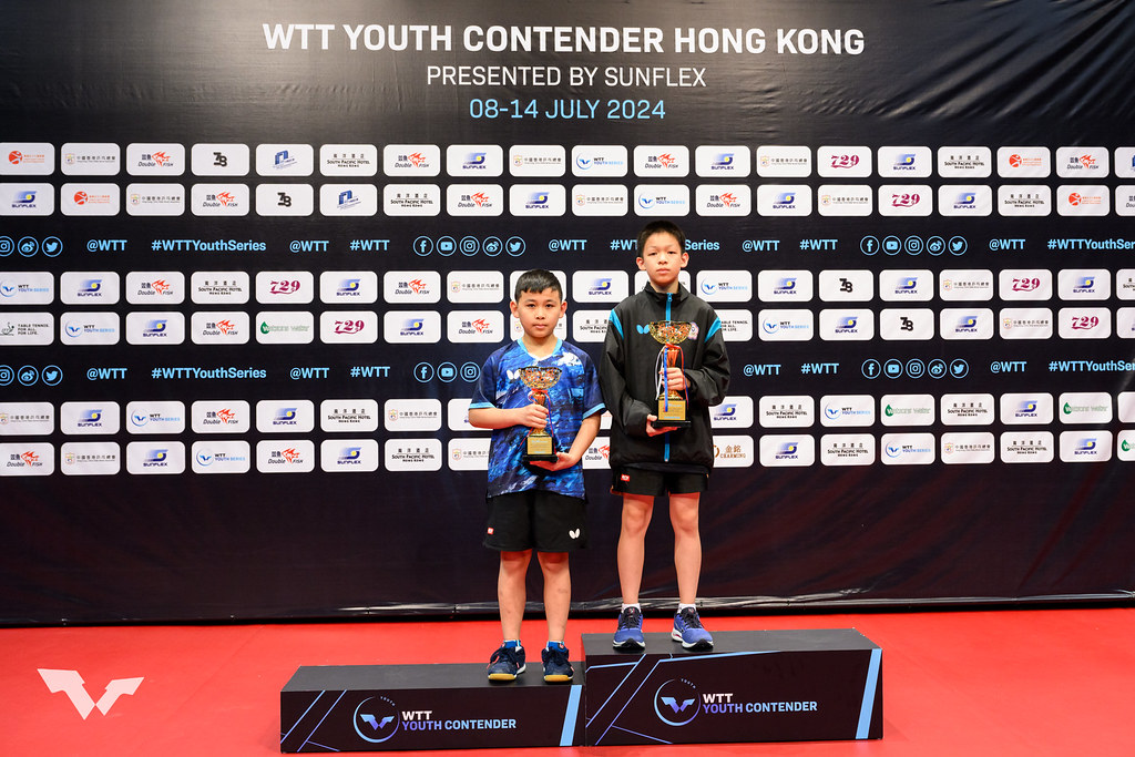 写真：U11男子シングルス表彰式/提供：WTT