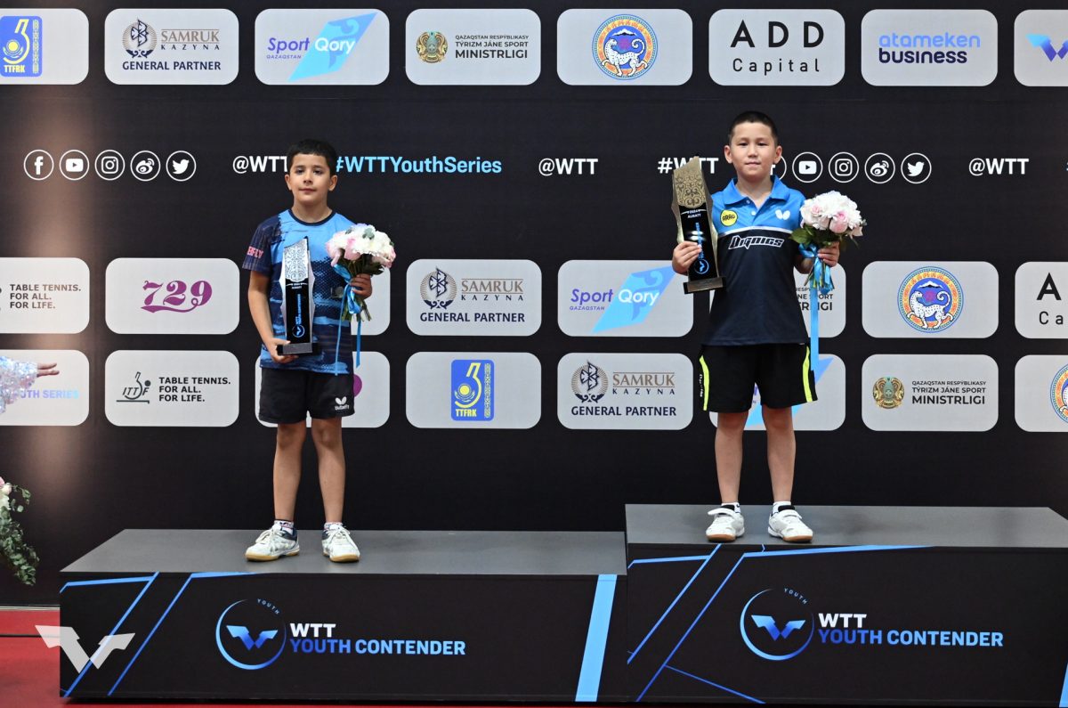 写真：U11男子シングルス表彰式/提供：WTT