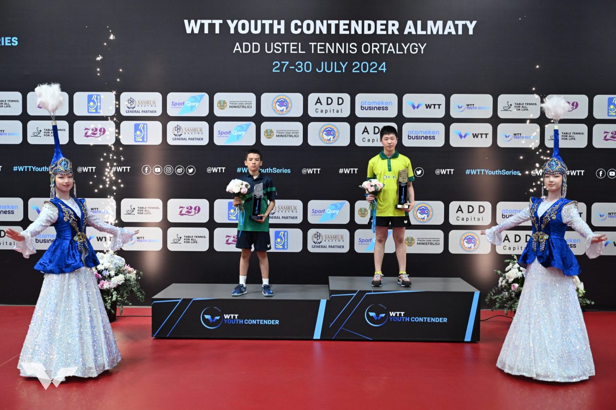 写真：U15男子シングルス表彰式/提供：WTT