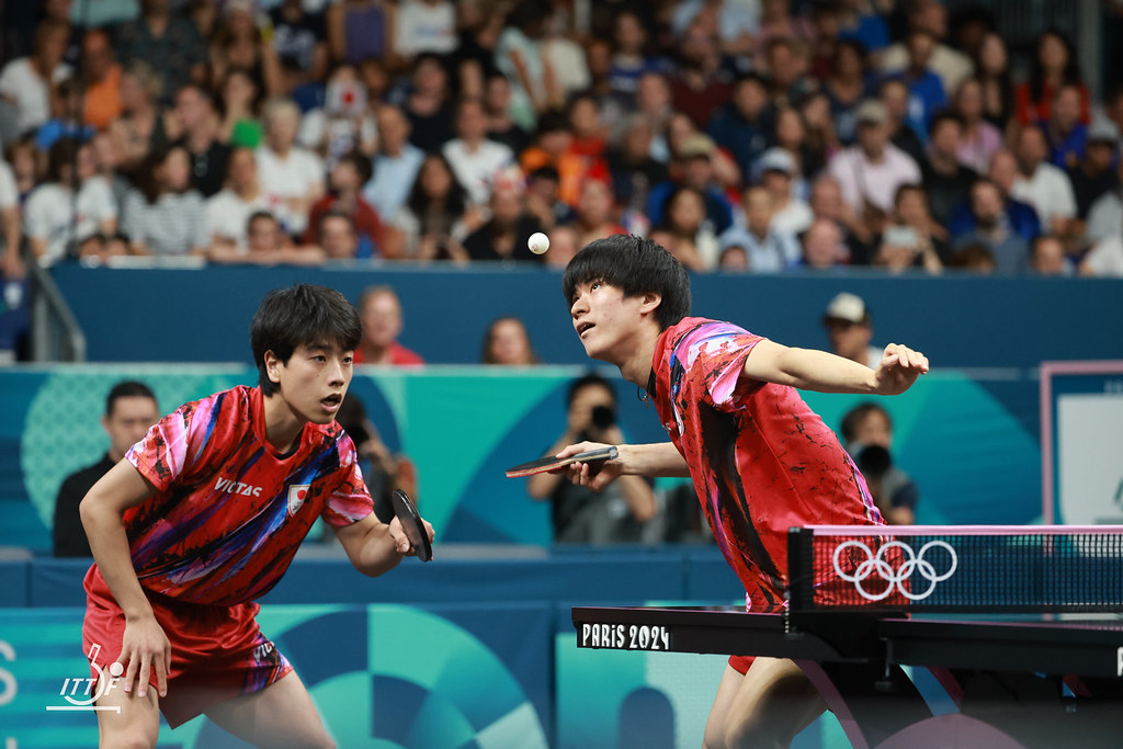 写真：戸上隼輔（井村屋グループ）/篠塚大登（愛知工業大）/提供：ITTFWorld