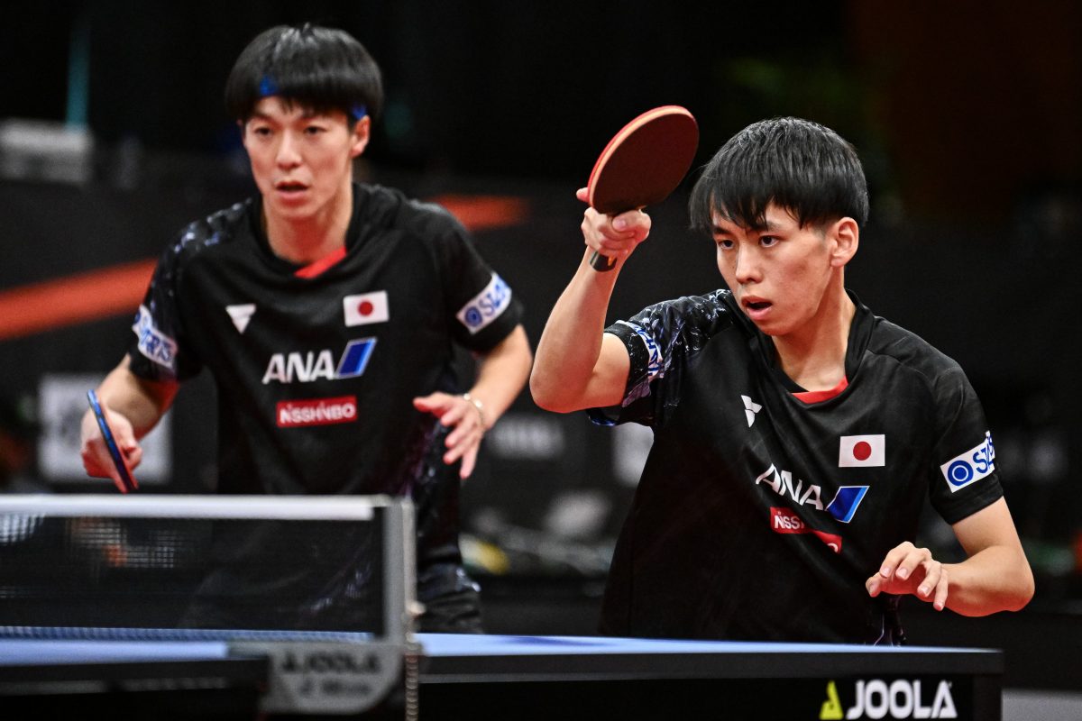 写真：濵田一輝（早稲田大）/松平賢二（協和キリン）ペア/提供：Czech Table Tennis