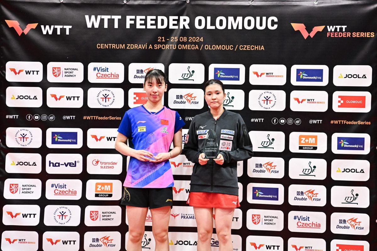 写真：女子シングルス表彰式/提供：Czech Table Tennis