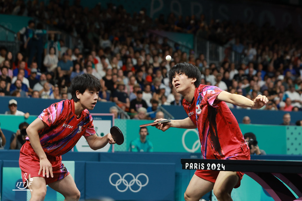 写真：戸上隼輔（井村屋グループ）/篠塚大登（愛知工業大）/提供：ITTFWorld