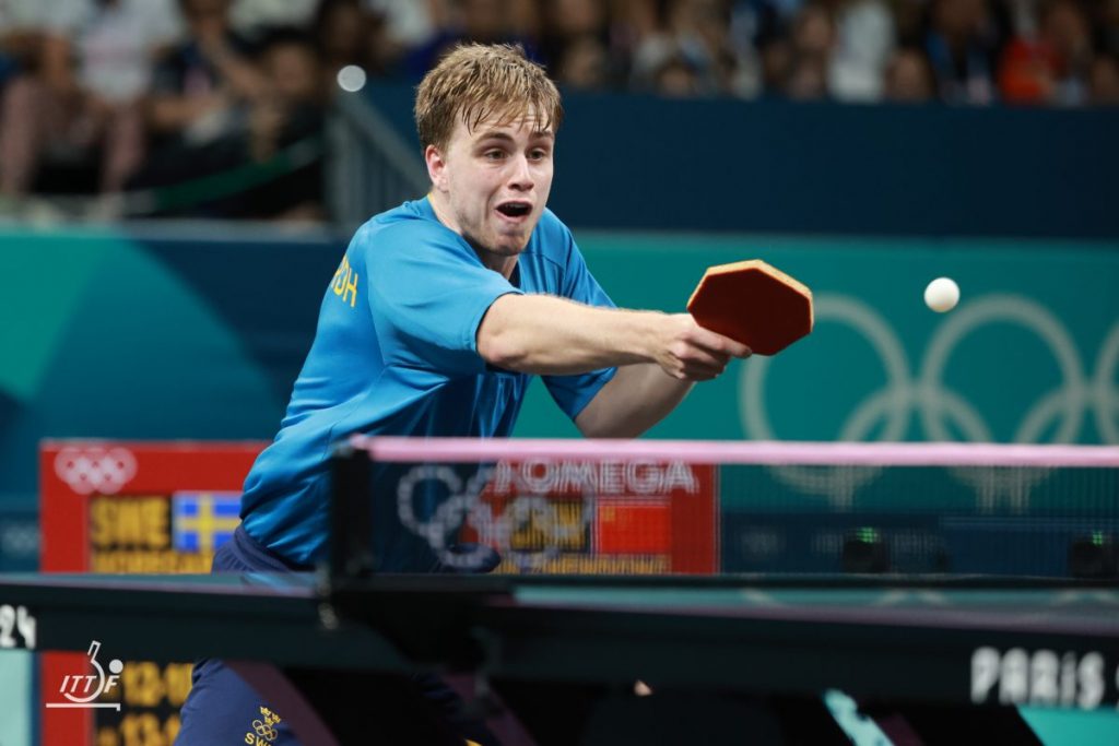 写真：パリ五輪男子シングルスで銀メダルを獲得したトルルス・モーレゴード（スウェーデン）/提供：ITTFWorld