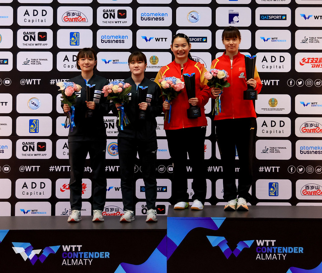 写真：女子ダブルス表彰式/提供：WTT