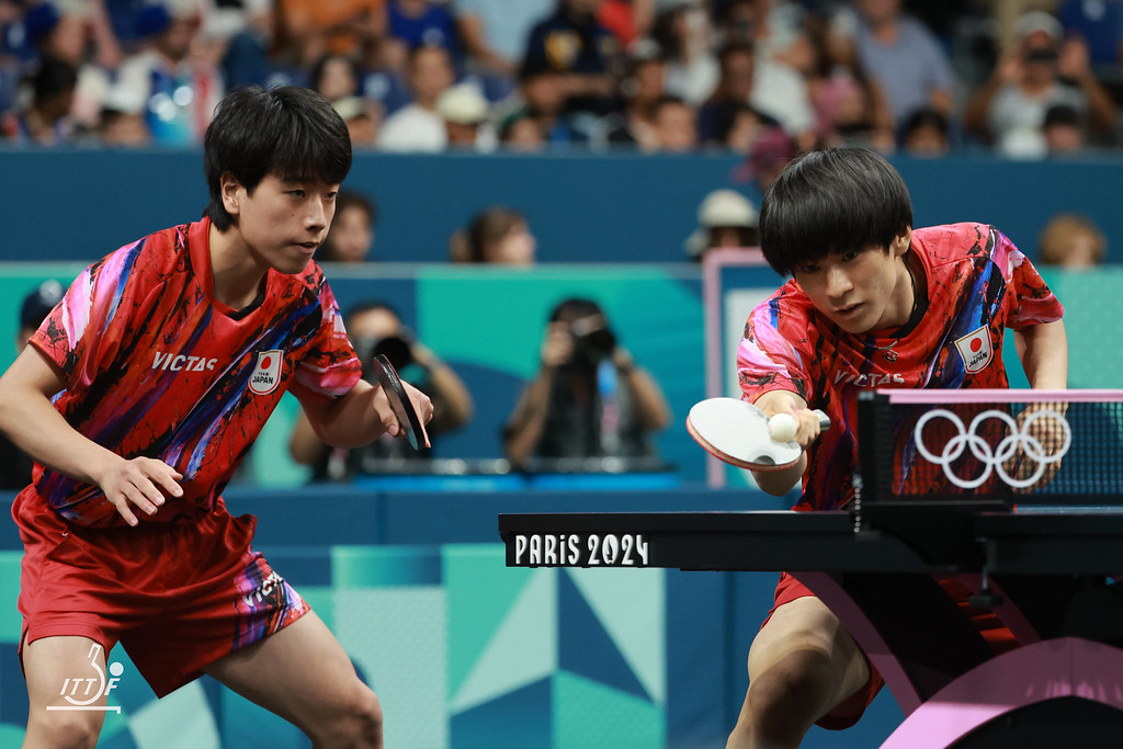 写真：戸上隼輔（井村屋グループ）/篠塚大登（愛知工業大）/提供：ITTFWorld