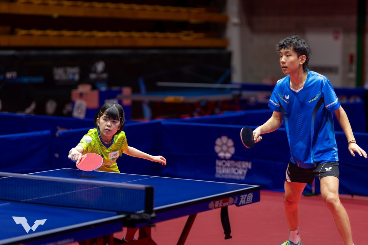 写真：佐久間結生（貝塚第二中）/Peter ZHANG（オーストラリア）/提供：WTT