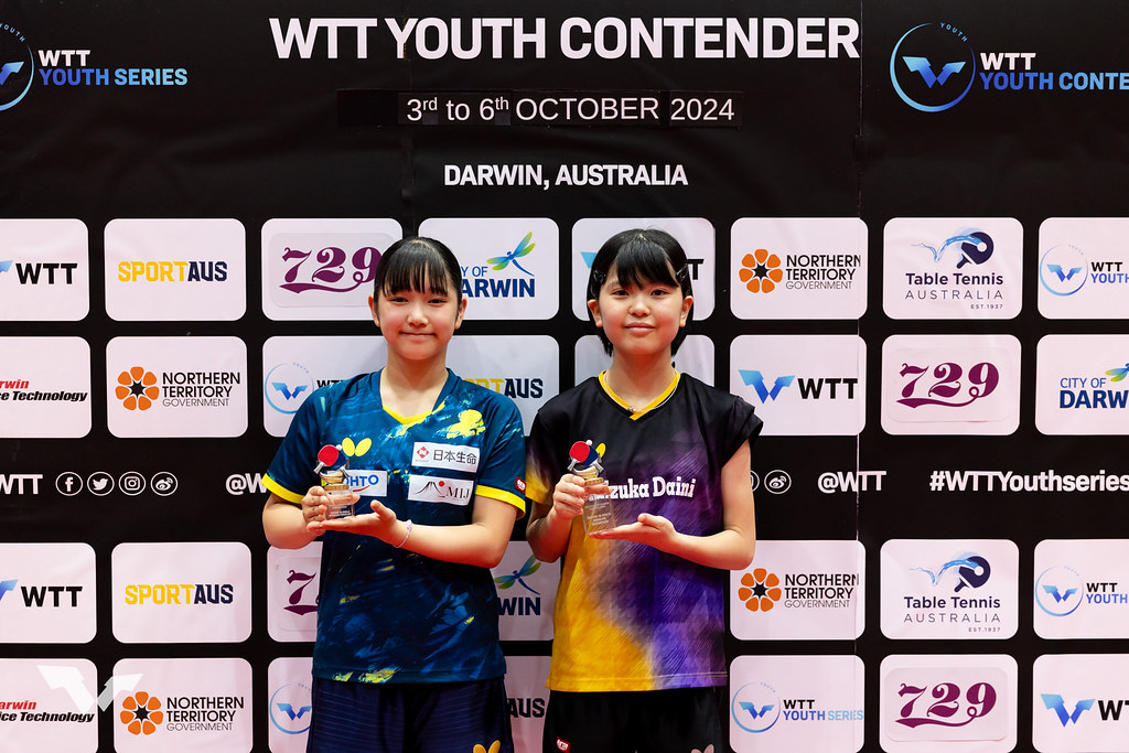 写真：U15女子シングルス表彰式/提供：WTT