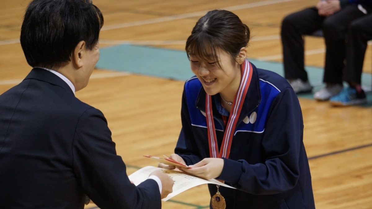 写真：枝廣愛（中央大）/提供：一般社団法人日本学生卓球連盟