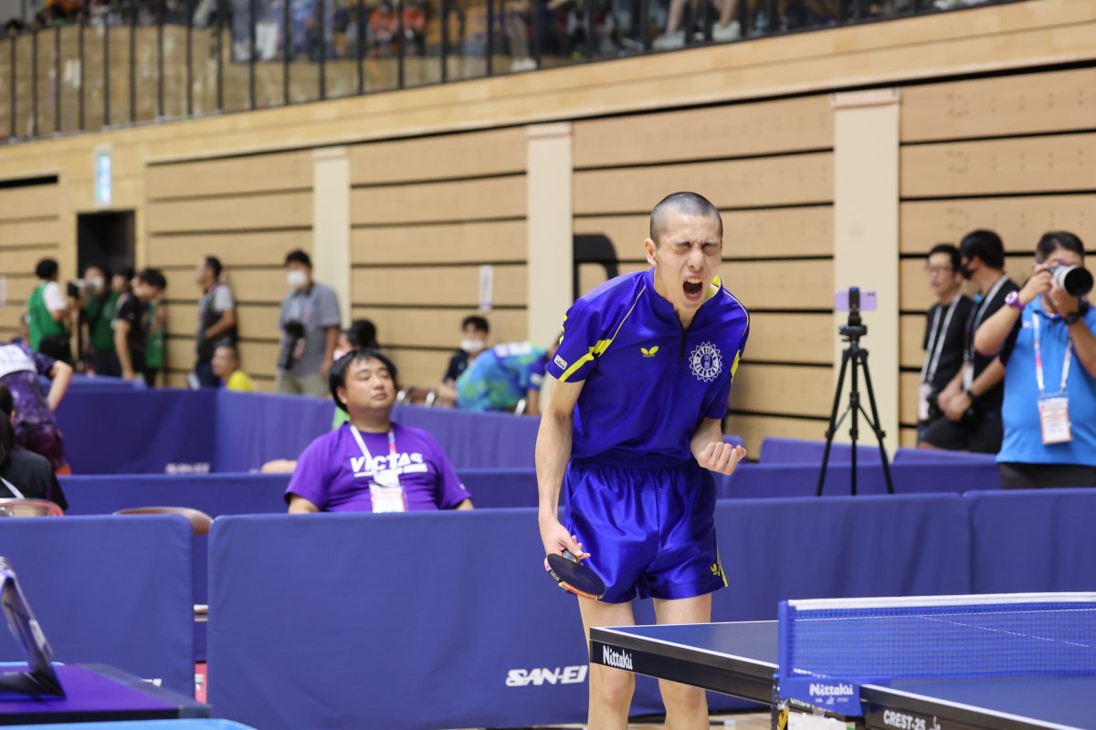 写真：ちなみに明豊高校時代のインターハイでの写真　ガッツは変わらない/撮影：ラリーズ編集部