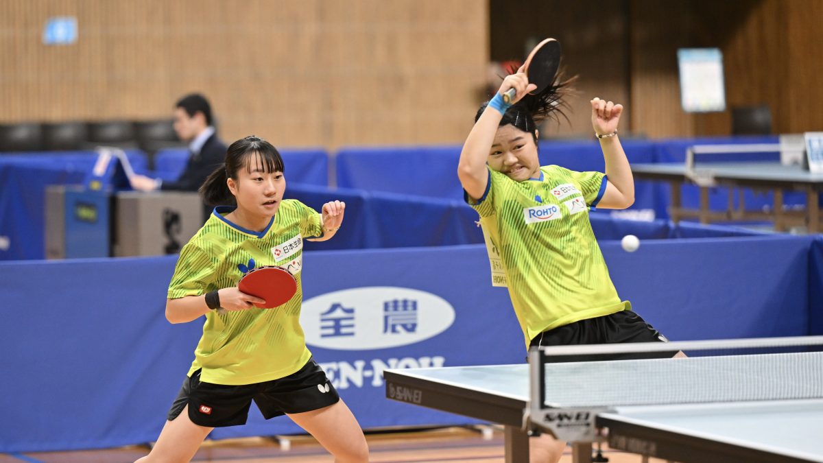 香ヶ丘リベルテ高・吉本/篠原ペアら、高校生ペア6組が3回戦突破＜全日本卓球2025・女子複3回戦＞