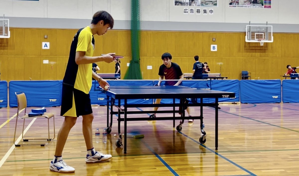 写真：濱田一輝（早稲田大）練習風景/提供：一般社団法人日本学生卓球連盟