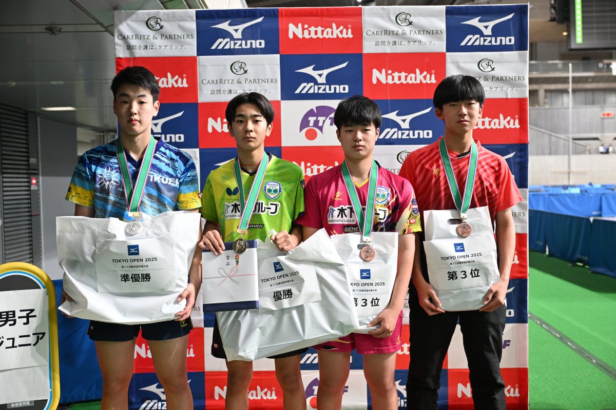 写真：男子ジュニア表彰写真/撮影：ラリーズ編集部