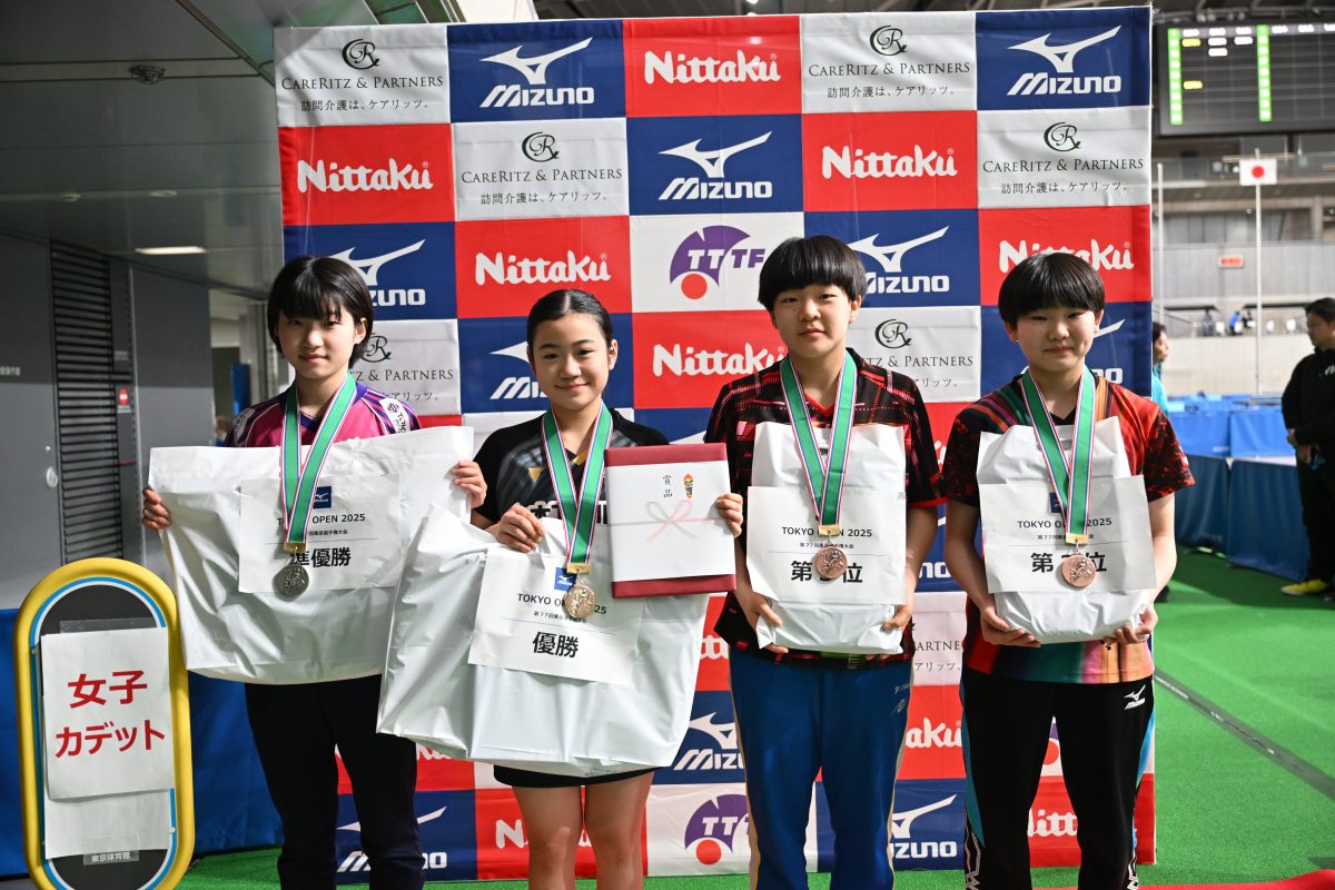 写真：女子カデット表彰写真/撮影：ラリーズ編集部