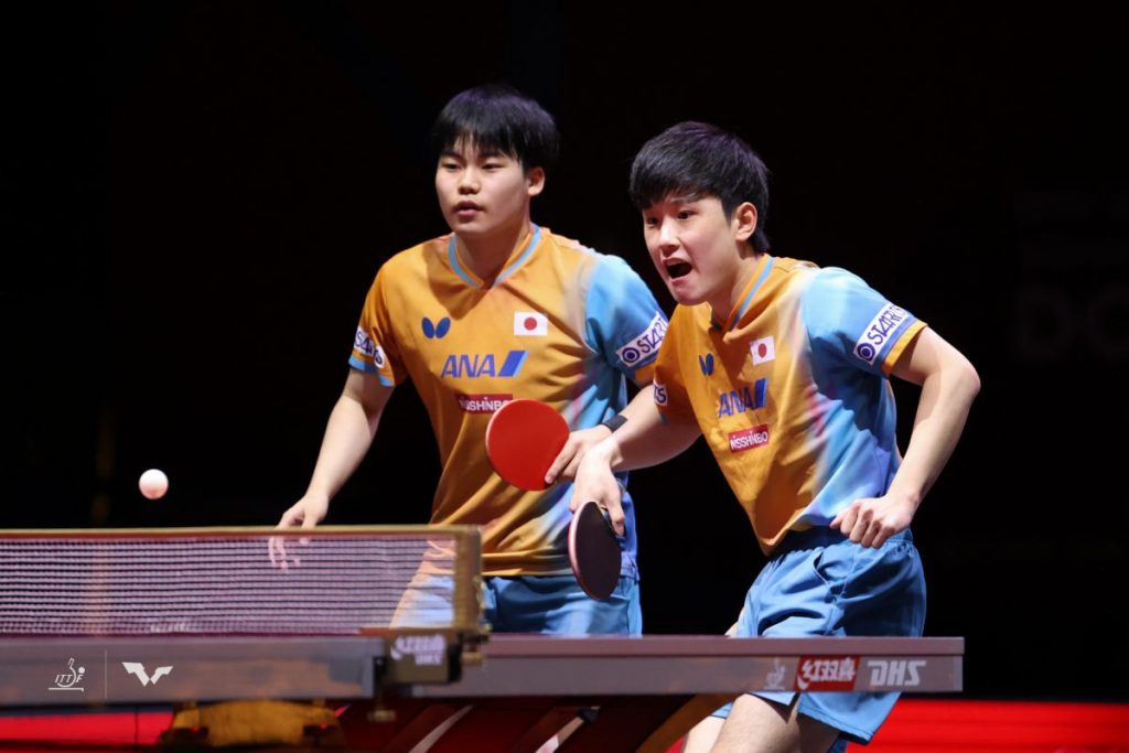 写真：張本智和（トヨタ自動車）/松島輝空（木下グループ）ペア/撮影：ラリーズ編集部