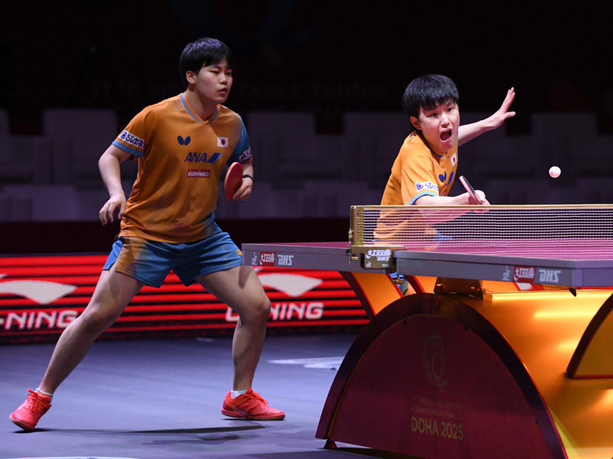 写真：張本智和（トヨタ自動車）/松島輝空（木下グループ）ペア/撮影：ラリーズ編集部