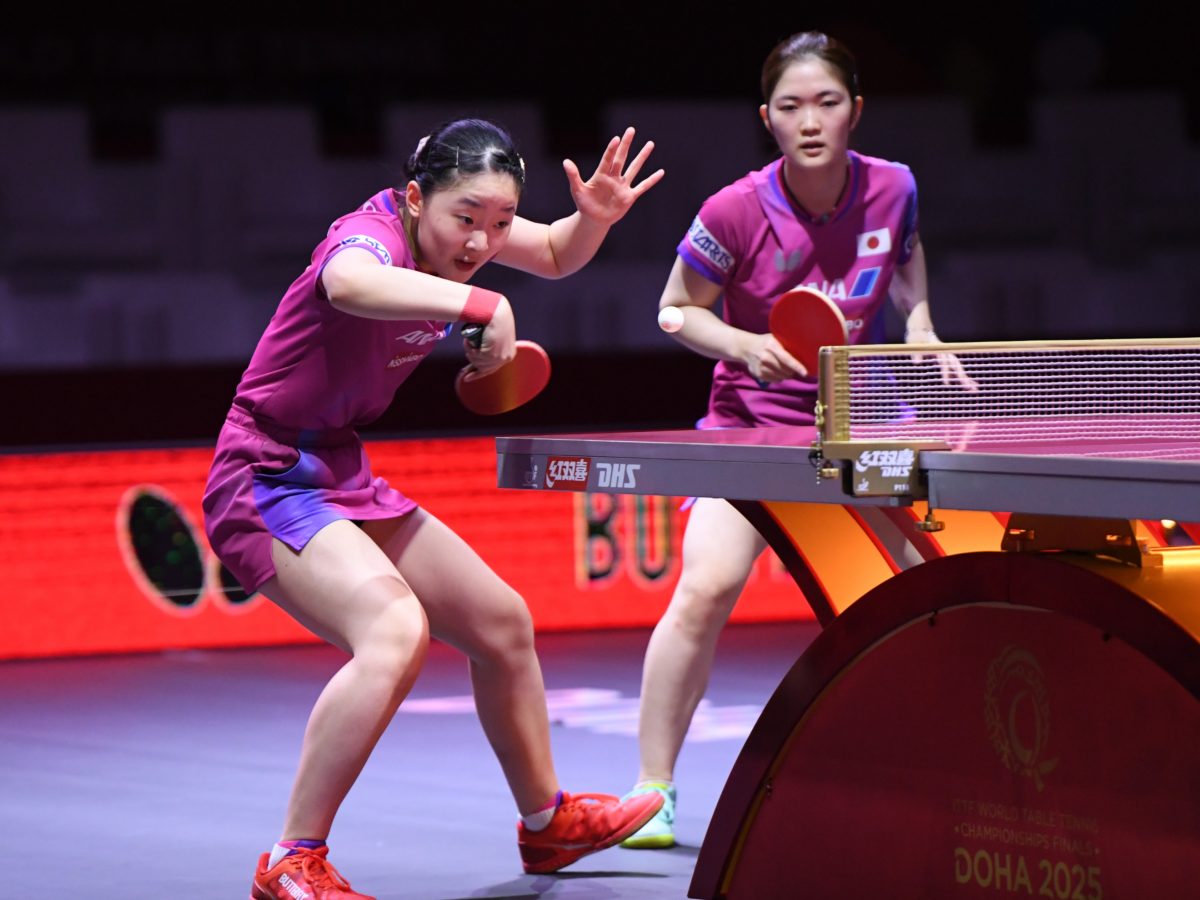 写真：張本美和（木下グループ）/木原美悠（個人）ペア/撮影：ラリーズ編集部