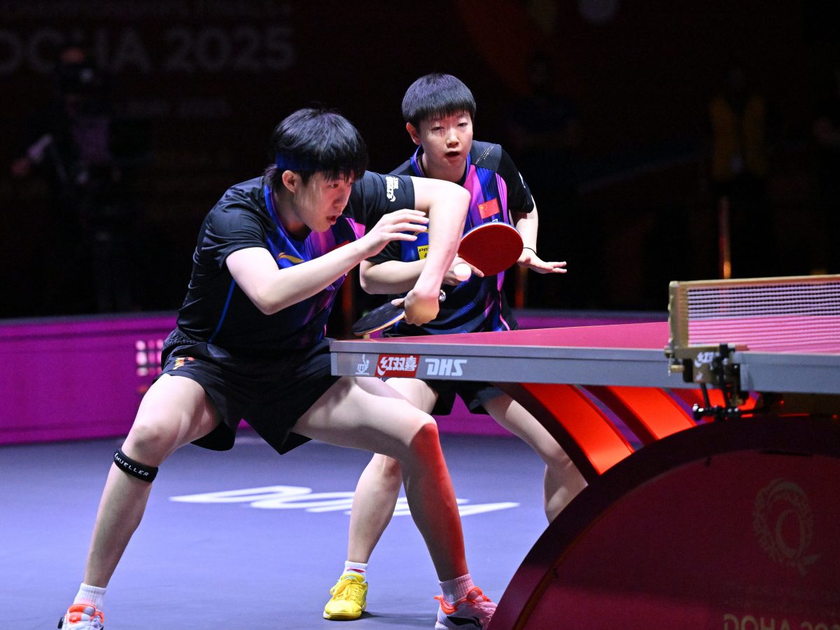 写真：王楚欽（ワンチューチン）/孫穎莎（スンイーシャ・中国）ペア/撮影：ラリーズ編集部