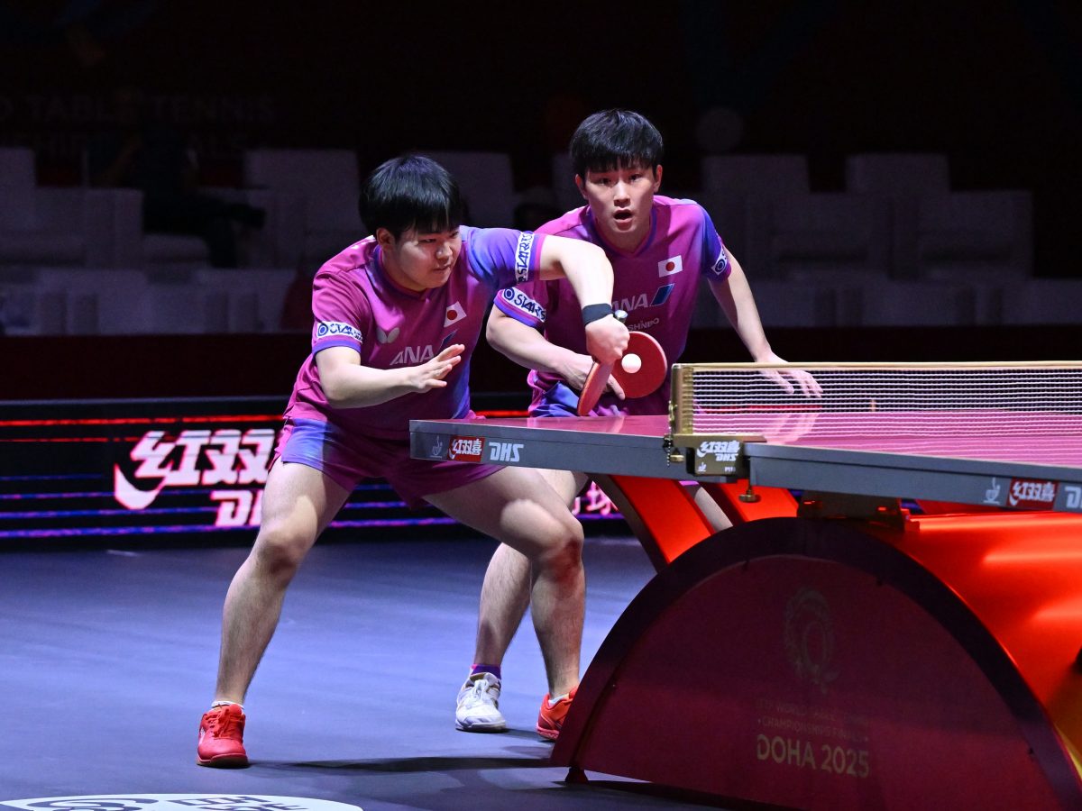 写真：張本智和（トヨタ自動車）/松島輝空（木下グループ）ペア/撮影：ラリーズ編集部