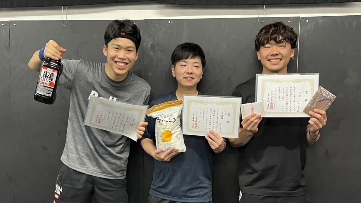 PPD・三枝晃記が男女混合シングルス優勝＜第8回ハンドソウの岩城杯ラージボール大会＞