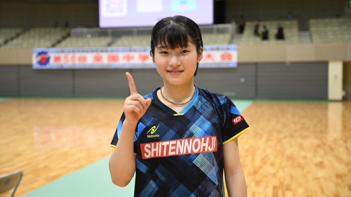 「優勝して恩返しできたらと思っていた」四天王寺中1年・村松心菜が女子シングルス制覇＜第56回全国中学校卓球大会・女子シングルス＞