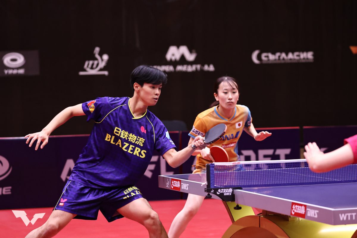 写真：野田颯太（日鉄物流ブレイザーズ）/田村美佳（十六フィナンシャルグループ）/提供：WTT